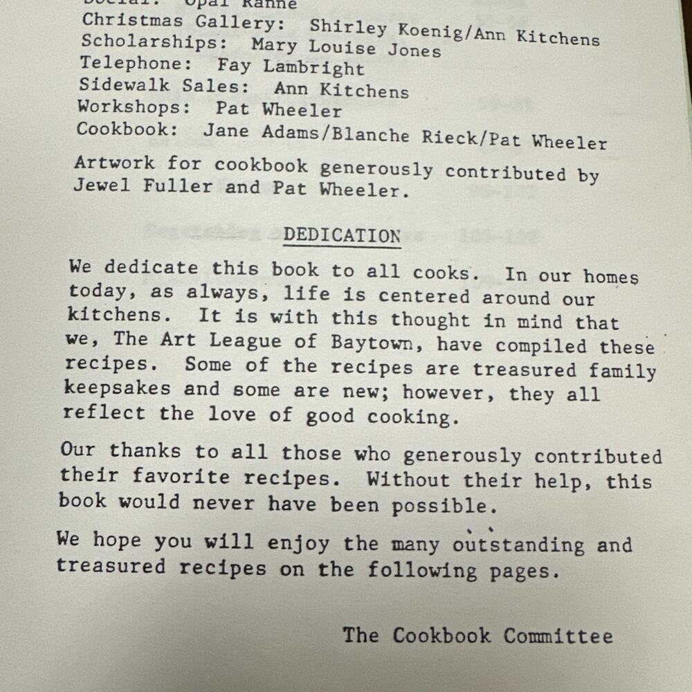 1988 Paintable Edibles Art League of Baytown Texas - Create a Cookbook - Picture 5 of 7